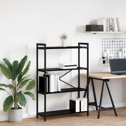 Bookshelf Black Oak 80 x 30 x 120 cm Engineered Wood