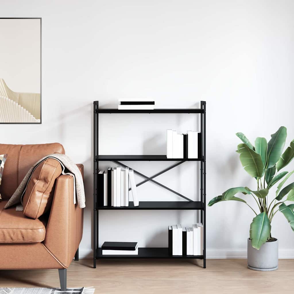 Bookshelf 80 x 30 x 120 cm Engineered Wood Black Oak