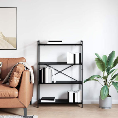 Bookshelf 80 x 30 x 120 cm Engineered Wood Black Oak