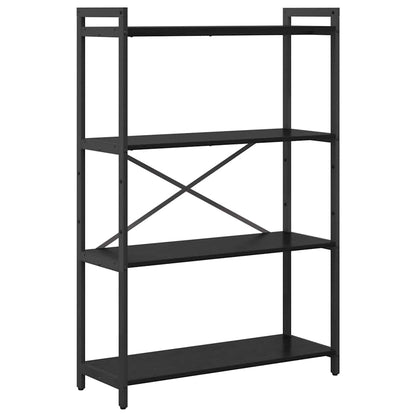 Bookshelf Black Oak 80 x 30 x 120 cm Engineered Wood