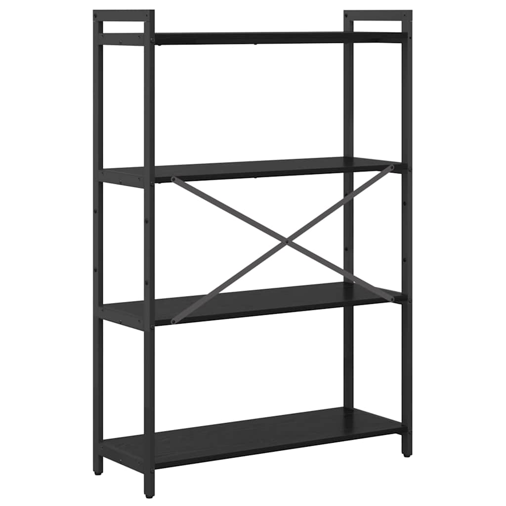 Bookshelf Black Oak 80 x 30 x 120 cm Engineered Wood