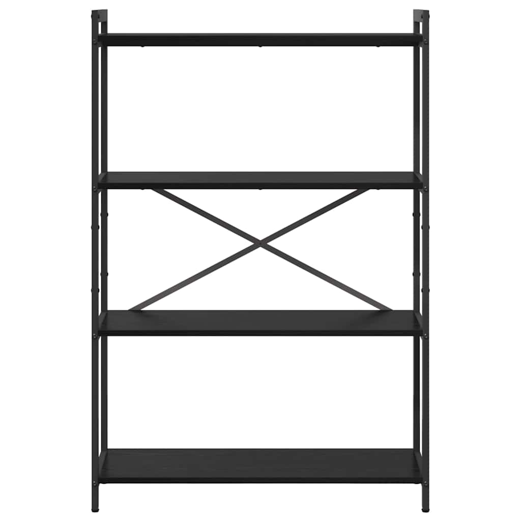 Bookshelf Black Oak 80 x 30 x 120 cm Engineered Wood