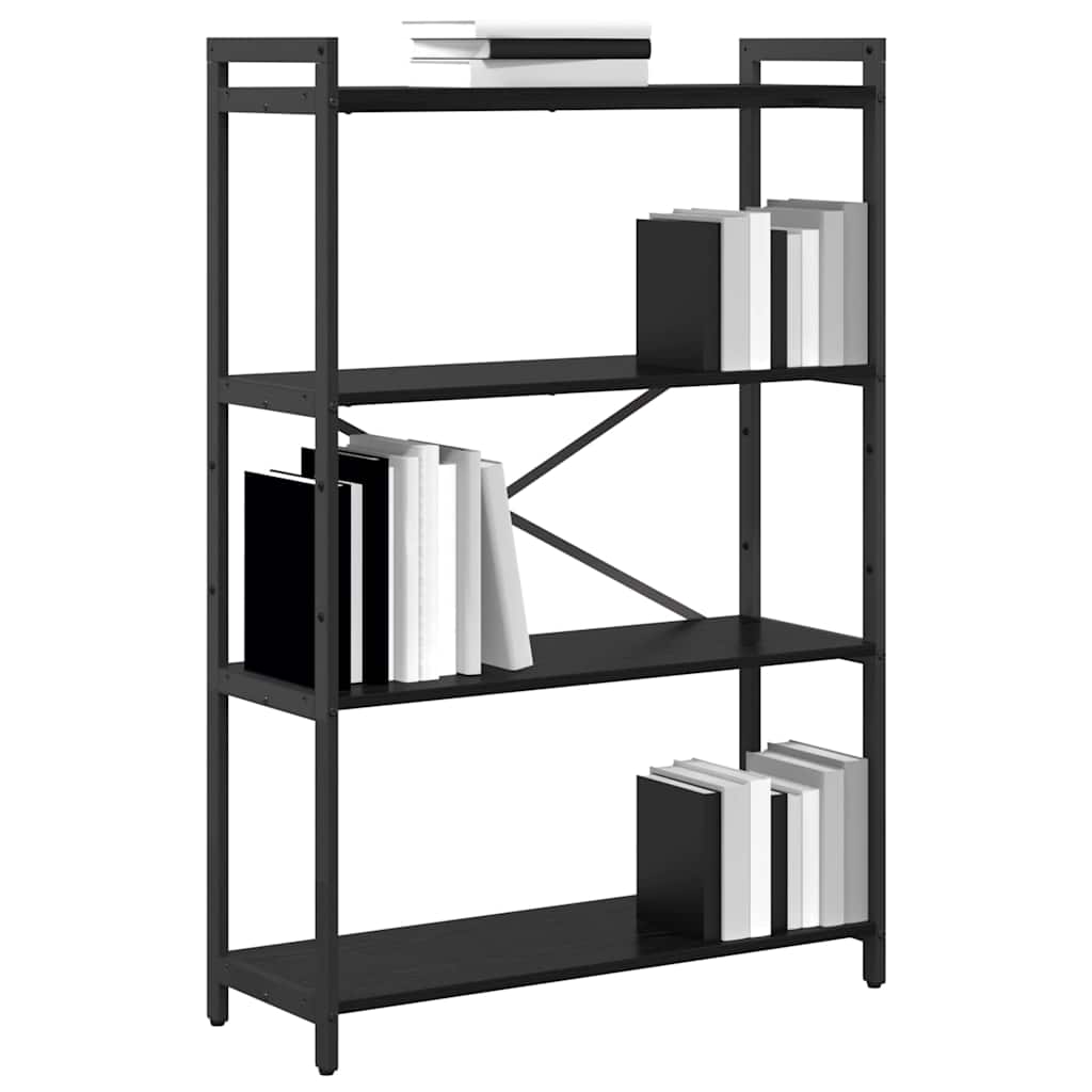 Bookshelf Black Oak 80 x 30 x 120 cm Engineered Wood