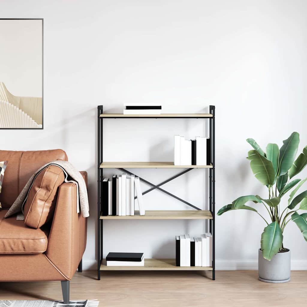 Bookshelf 80 x 30 x 120 cm Engineered Wood Sonoma Oak