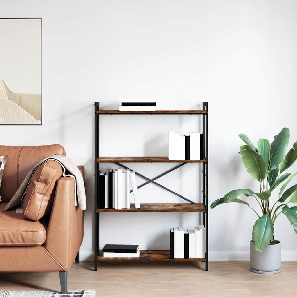 Bookshelf 80 x 30 x 120 cm Engineered Wood Smoked Oak