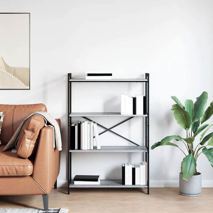 Bookshelf 80 x 30 x 120 cm Engineered Wood Grey sonoma