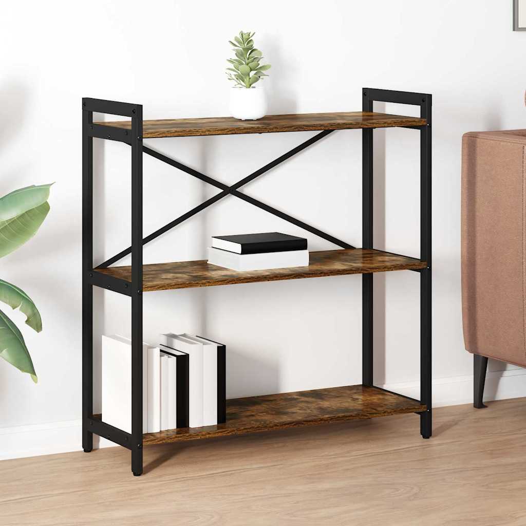 Bookshelf Smoked Oak 80 x 30 x 85 cm Engineered Wood