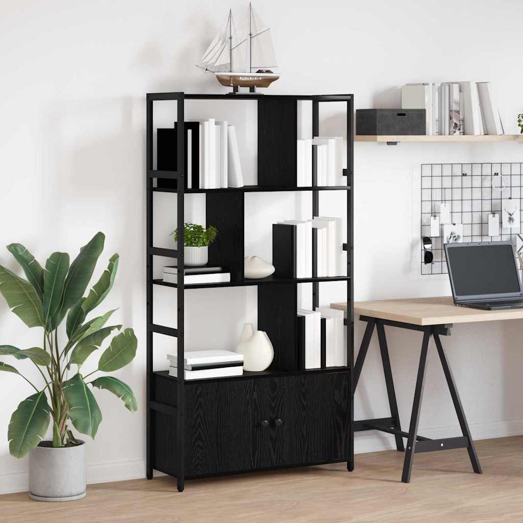 Bookshelf Black Oak 80 x 30 x 155.5 cm Engineered Wood