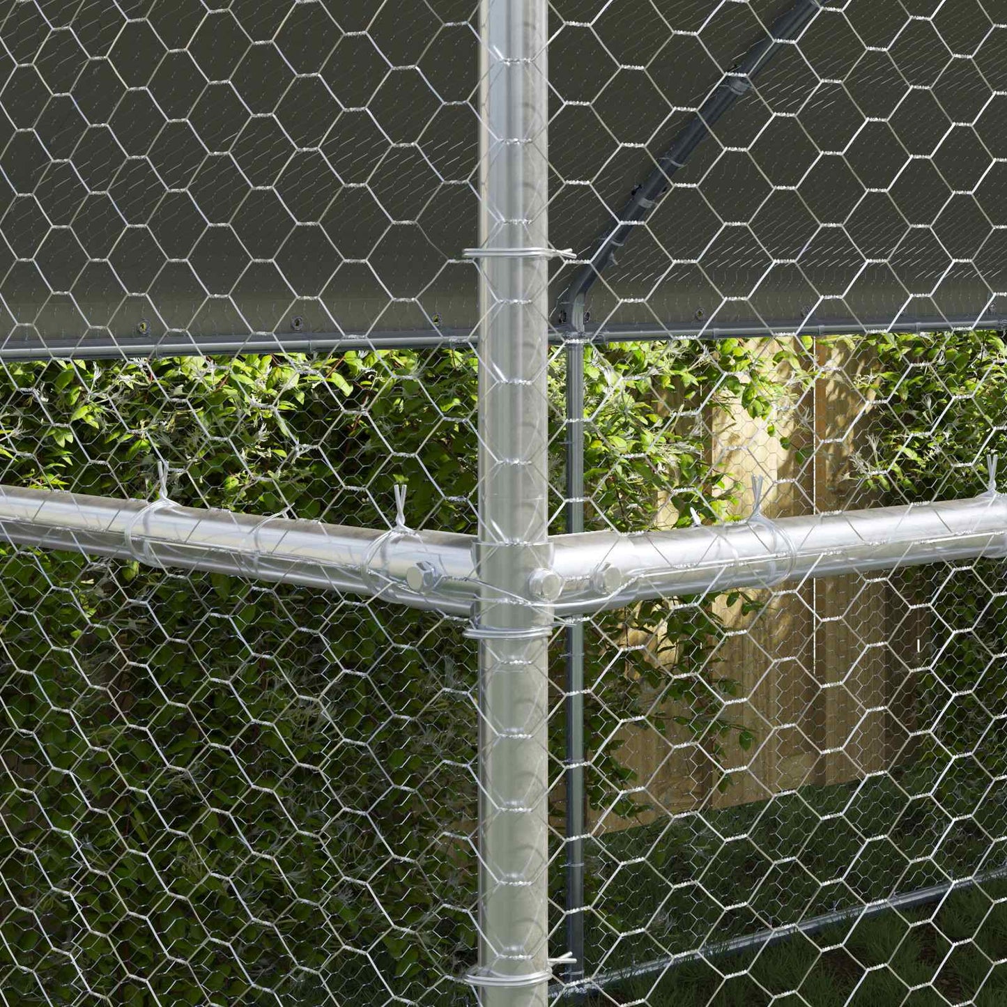 Chicken Cage 2 pcs Silver 400 x 200 x 200 cm Steel and PE