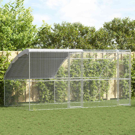 Chicken Cage 2 pcs Silver 400 x 200 x 200 cm Steel and PE