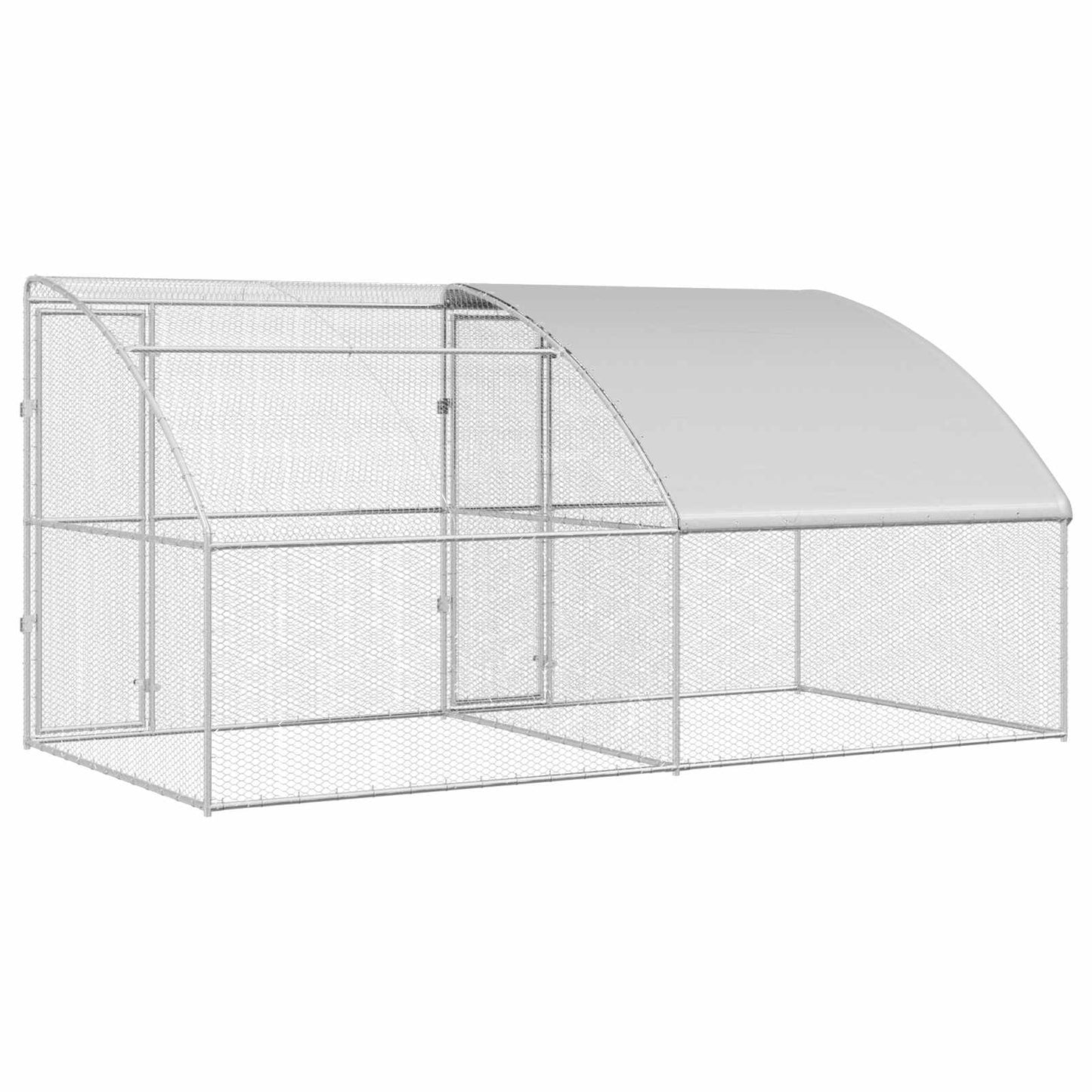 Chicken Cage 2 pcs Silver 400 x 200 x 200 cm Steel and PE