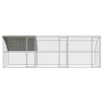 Chicken Cage 3 pcs Silver 600 x 200 x 200 cm Steel and PE