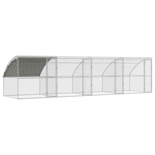 Chicken Cage 4 pcs Silver 800 x 200 x 200 cm Steel and PE