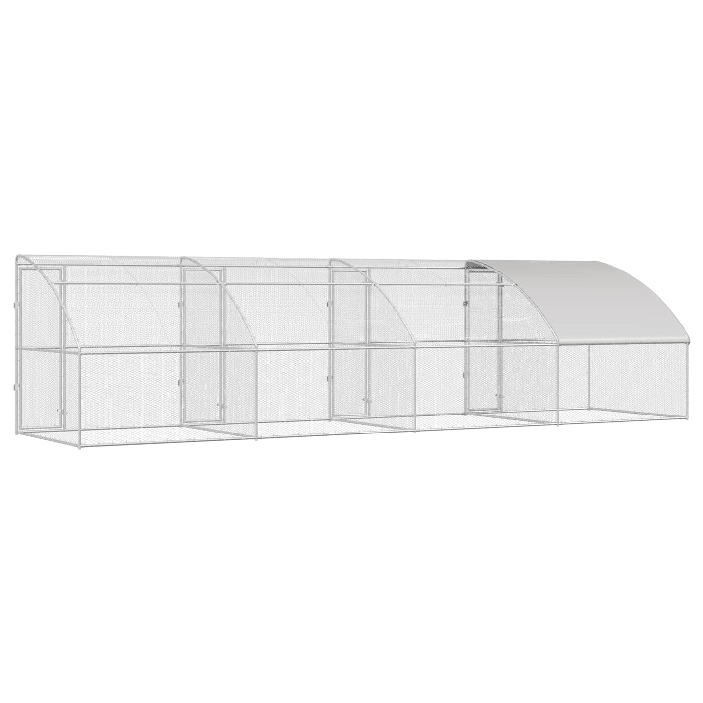 Chicken Cage 4 pcs Silver 800 x 200 x 200 cm Steel and PE
