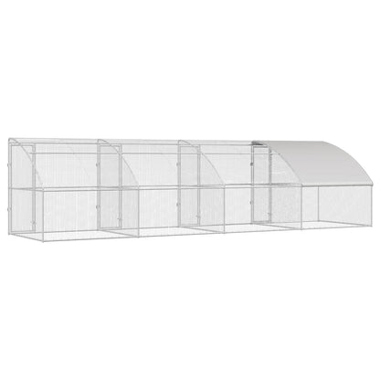 Chicken Cage 4 pcs Silver 800 x 200 x 200 cm Steel and PE