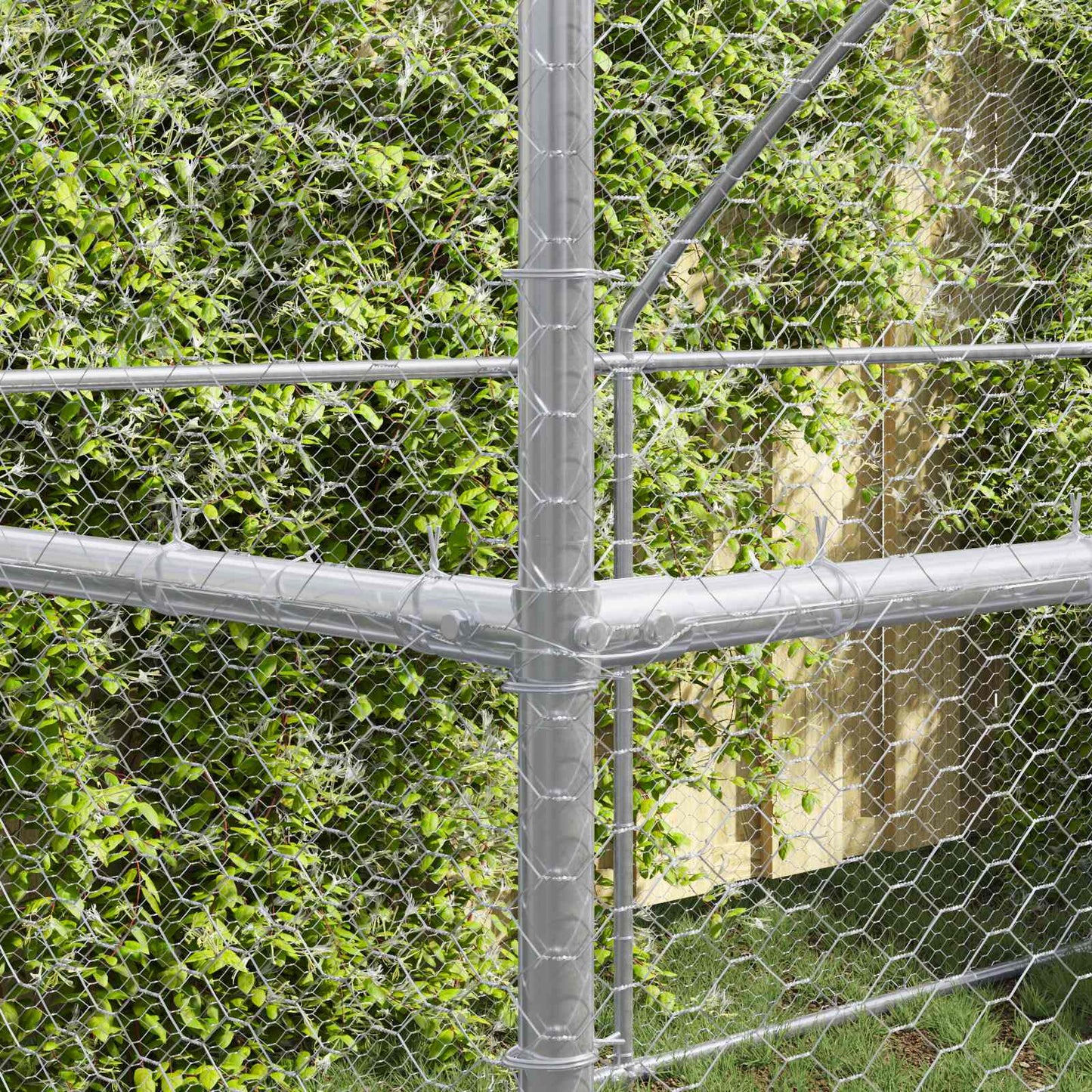 Chicken Cage 3 pcs Silver 600 x 200 x 200 cm Steel and PE