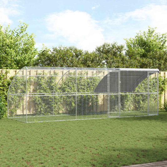 Chicken Cage 3 pcs Silver 600 x 200 x 200 cm Steel and PE