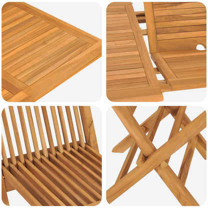 Garden Dining Set 5 pcs Brown Solid Teak Wood
