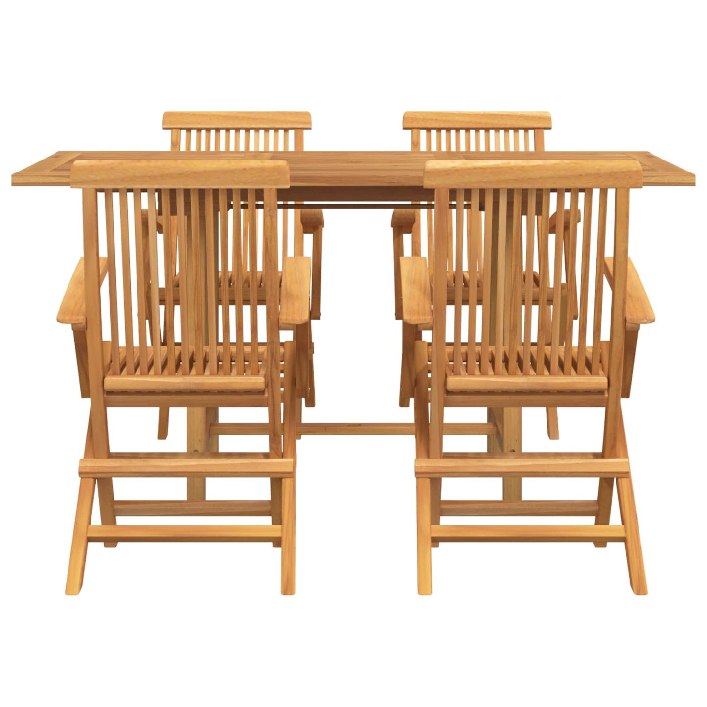 Garden Dining Set 5 pcs Brown Solid Teak Wood
