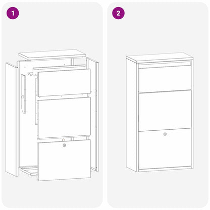 Parcel Drop Box with Storage White 44 x 22 x 82 cm Steel