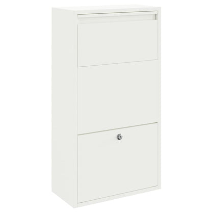 Parcel Drop Box with Storage White 44 x 22 x 82 cm Steel