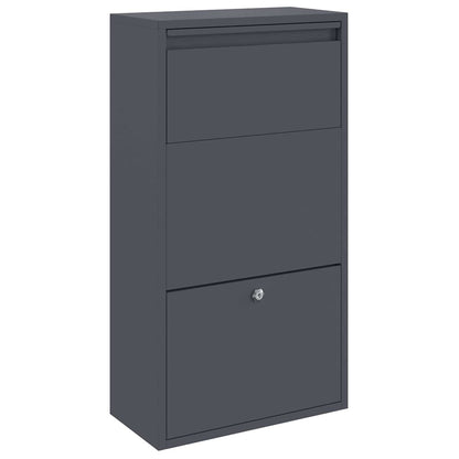 Parcel Drop Box with Storage Anthracite 44 x 22 x 82 cm Steel