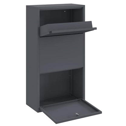 Parcel Drop Box with Storage Anthracite 44 x 22 x 82 cm Steel