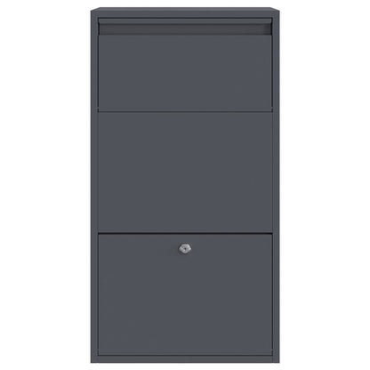 Parcel Drop Box with Storage Anthracite 44 x 22 x 82 cm Steel