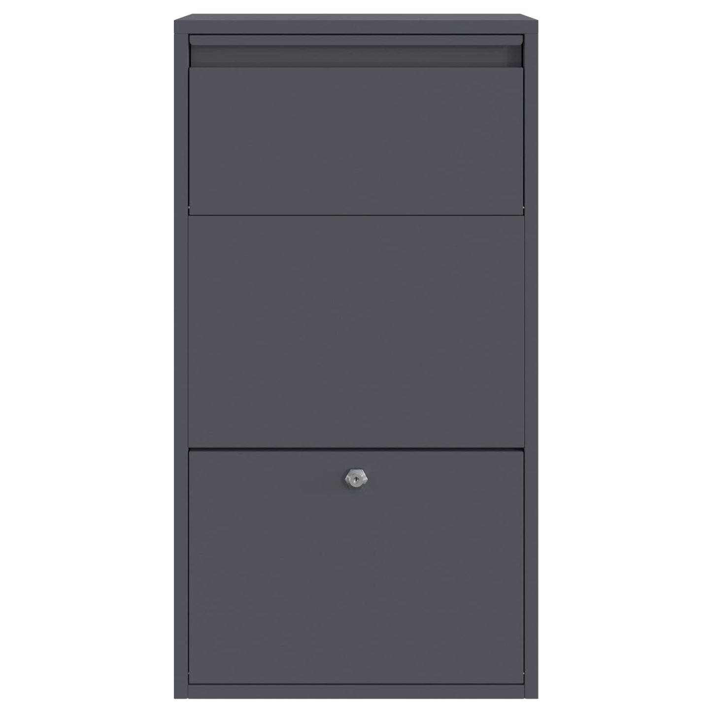 Parcel Drop Box with Storage Anthracite 44 x 22 x 82 cm Steel