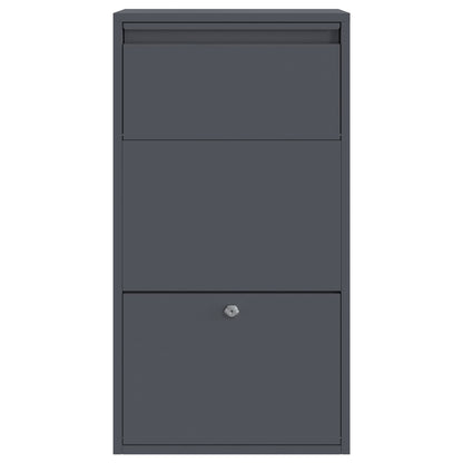 Parcel Drop Box with Storage Anthracite 44 x 22 x 82 cm Steel