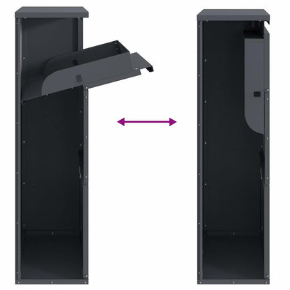 Parcel Drop Box with Storage Anthracite 44 x 22 x 82 cm Steel