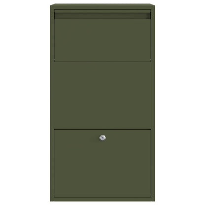 Parcel Drop Box with Storage Olive Green 44 x 22 x 82 cm Steel