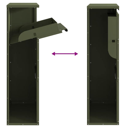 Parcel Drop Box with Storage Olive Green 44 x 22 x 82 cm Steel