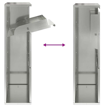 Parcel Drop Box Silver 44 x 22 x 82 cm Galvanised Steel