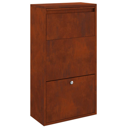 Parcel Drop Box Rusty 44 x 22 x 82 cm Weathering Steel