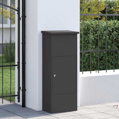 Parcel Drop Box with Storage Black 44.5 x 29 x 110.5 cm Steel