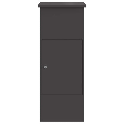 Parcel Drop Box with Storage Black 44.5 x 29 x 110.5 cm Steel
