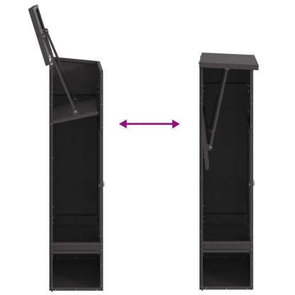 Parcel Drop Box with Storage Black 44.5 x 29 x 110.5 cm Steel
