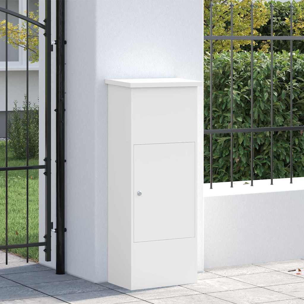 Parcel Drop Box with Storage White 44.5 x 29 x 110.5 cm Steel