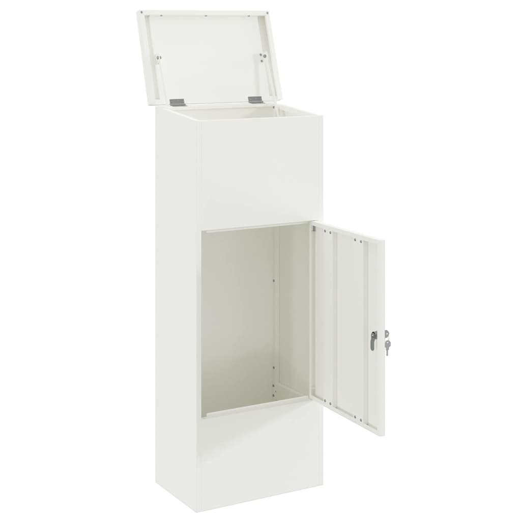 Parcel Drop Box with Storage White 44.5 x 29 x 110.5 cm Steel