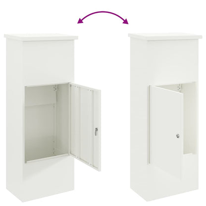 Parcel Drop Box with Storage White 44.5 x 29 x 110.5 cm Steel