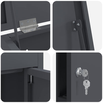 Parcel Drop Box with Door Anthracite 44.5 x 29 x 110.5 cm Steel
