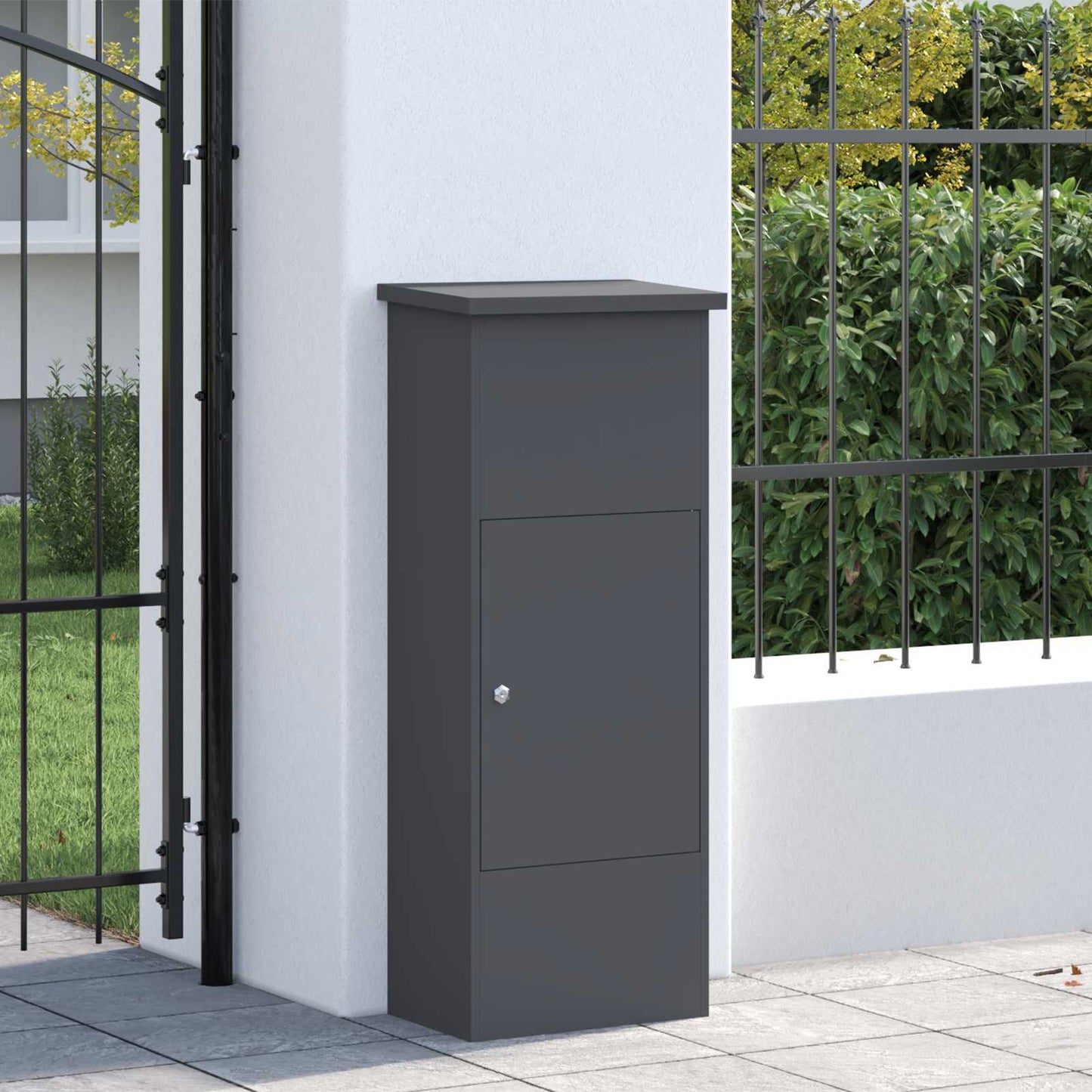 Parcel Drop Box with Door Anthracite 44.5 x 29 x 110.5 cm Steel