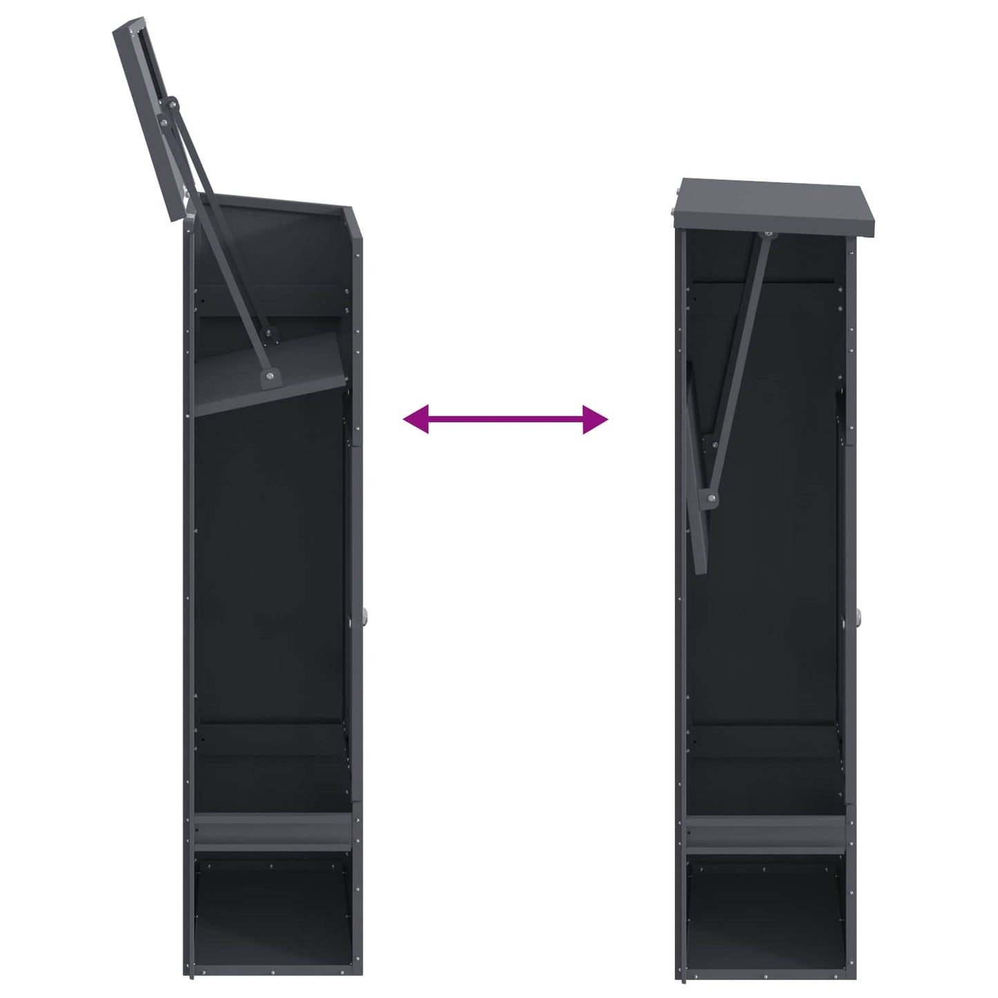 Parcel Drop Box with Door Anthracite 44.5 x 29 x 110.5 cm Steel