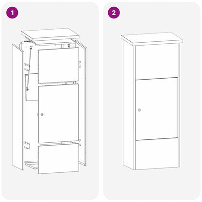 Parcel Drop Box Olive green 44.5 x 29 x 110.5 cm Steel
