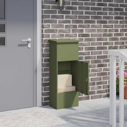 Parcel Drop Box Olive green 44.5 x 29 x 110.5 cm Steel