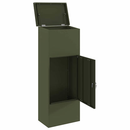 Parcel Drop Box Olive green 44.5 x 29 x 110.5 cm Steel
