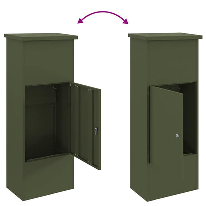 Parcel Drop Box Olive green 44.5 x 29 x 110.5 cm Steel