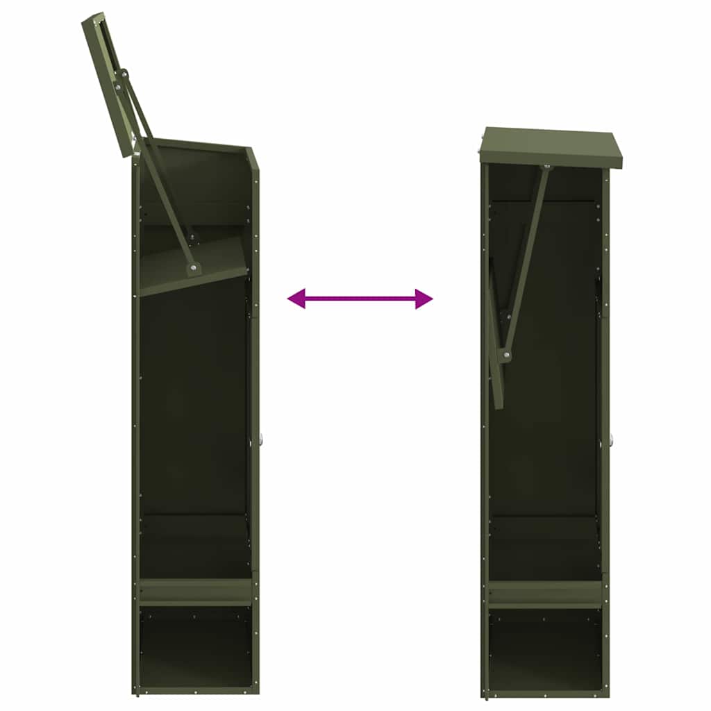 Parcel Drop Box Olive green 44.5 x 29 x 110.5 cm Steel