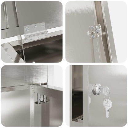Parcel Drop Box Silver 44.5 x 29 x 110.5 cm Stainless Steel